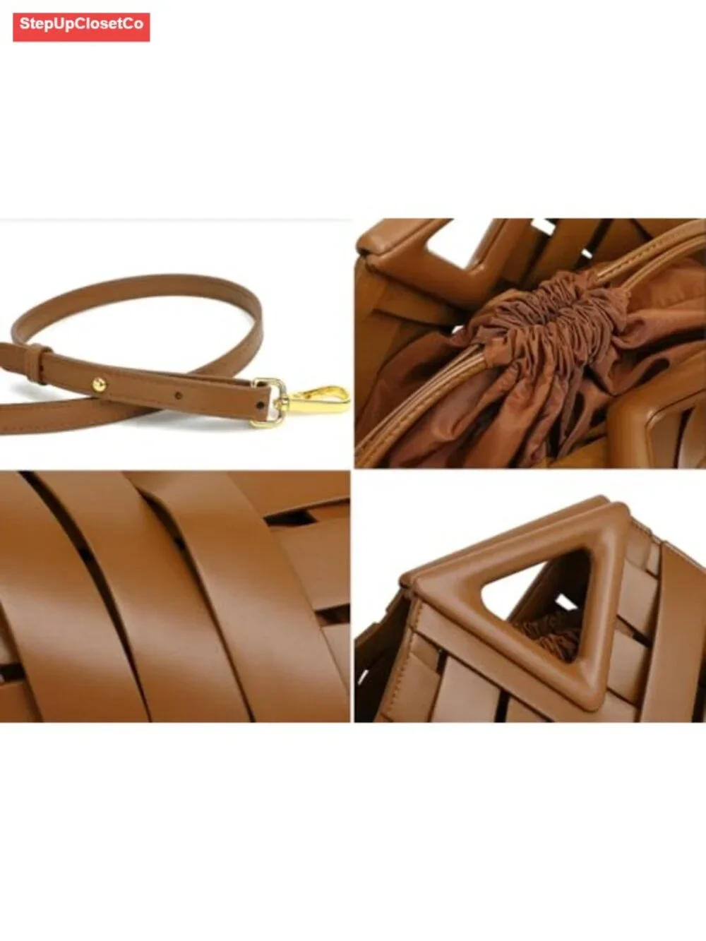 Vegan Leather Woven Clutch Purse for Women Crossbody Shoulder Bag Top Handle